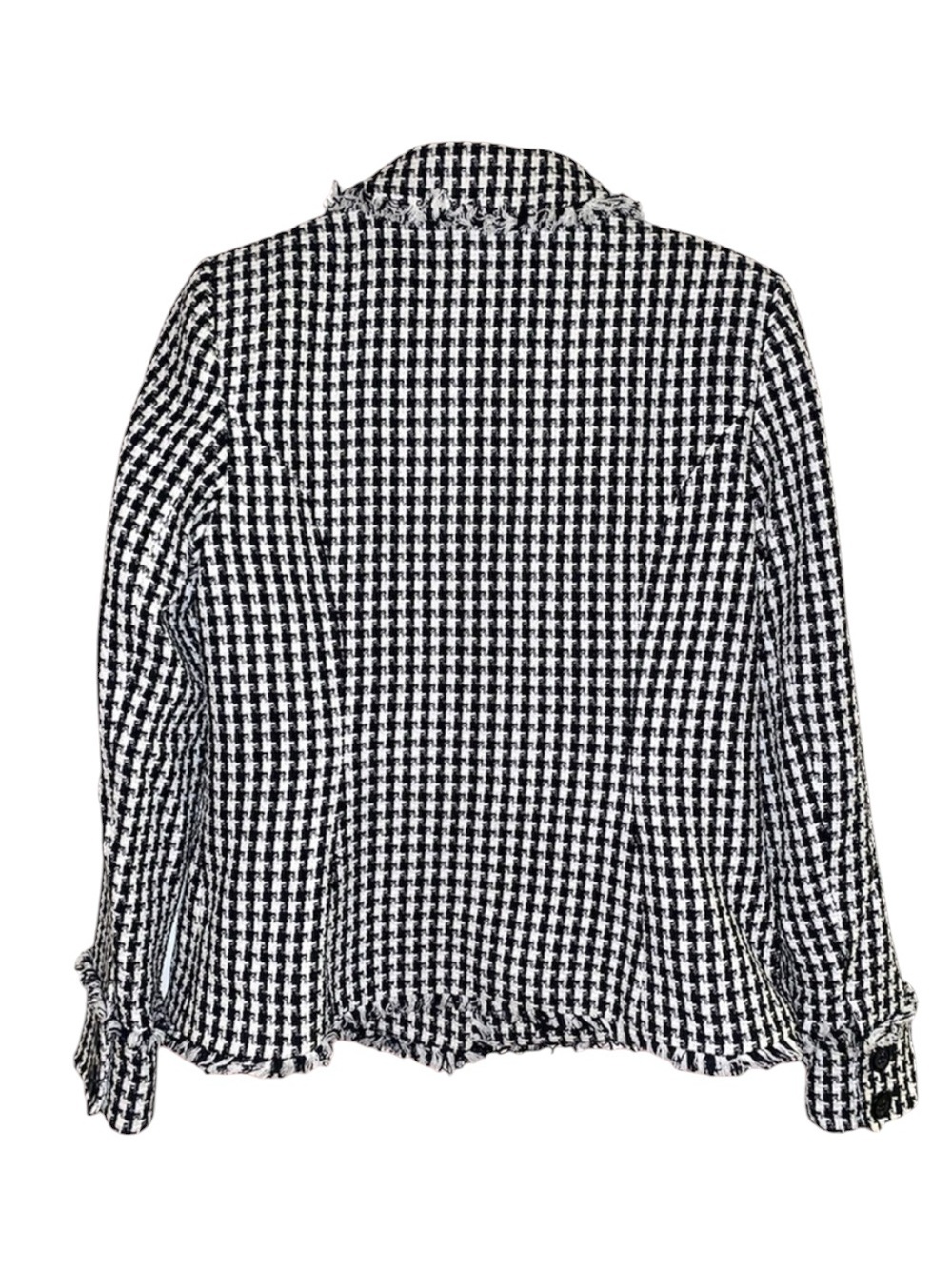 Karl Lagerfeld suit jacket, black & white, fringed edges, NWT! Women’s size 12 - Picture 2 of 7